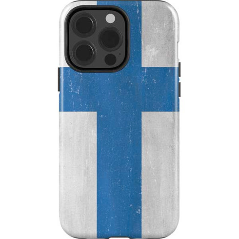 Finland Flag Distressed iPhone 14 Pro Impact Case